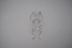 Infinity Rhodium Roots Dangle Earrings