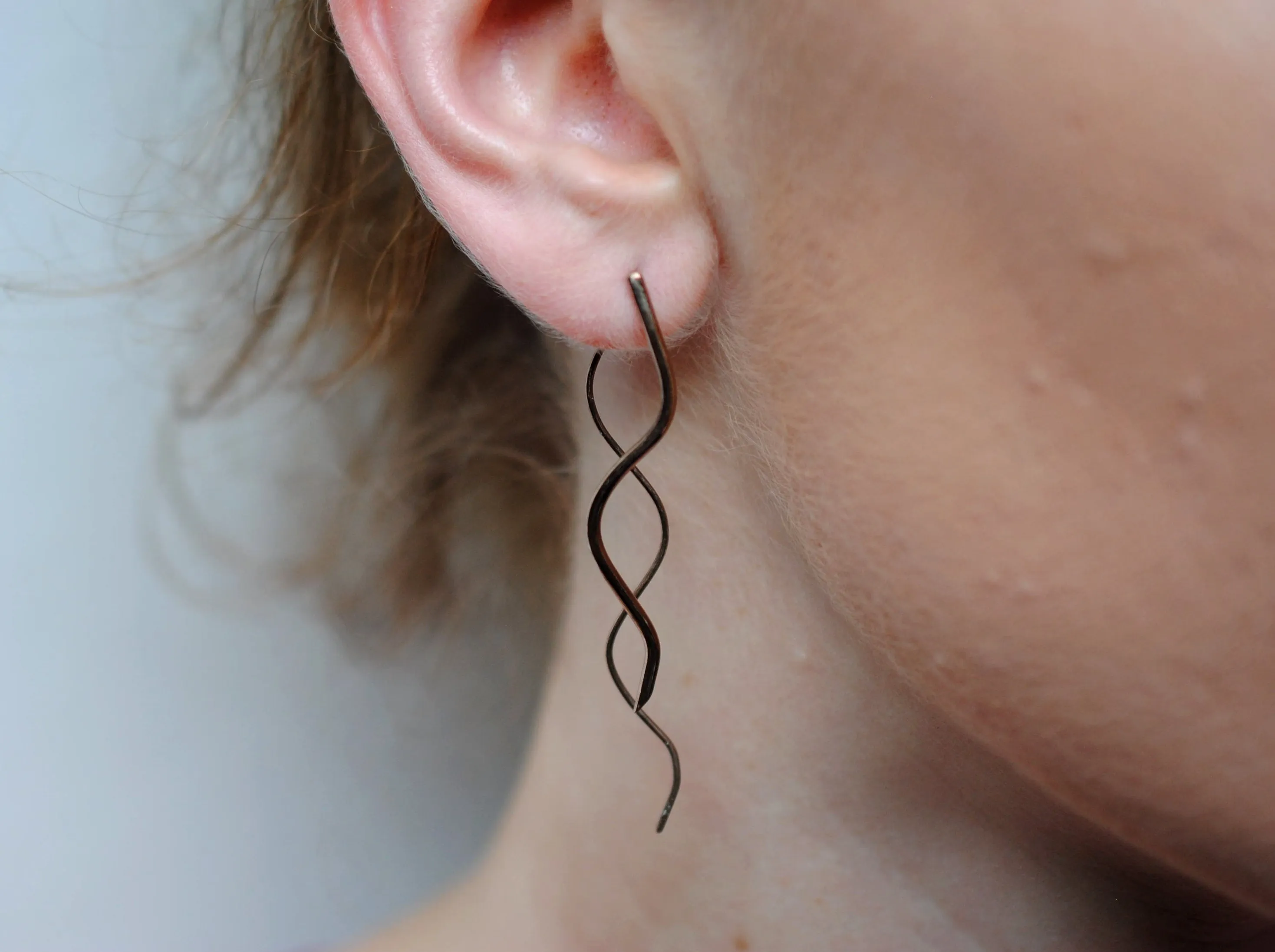 Infinity Rose Gold Roots Dangle Earrings