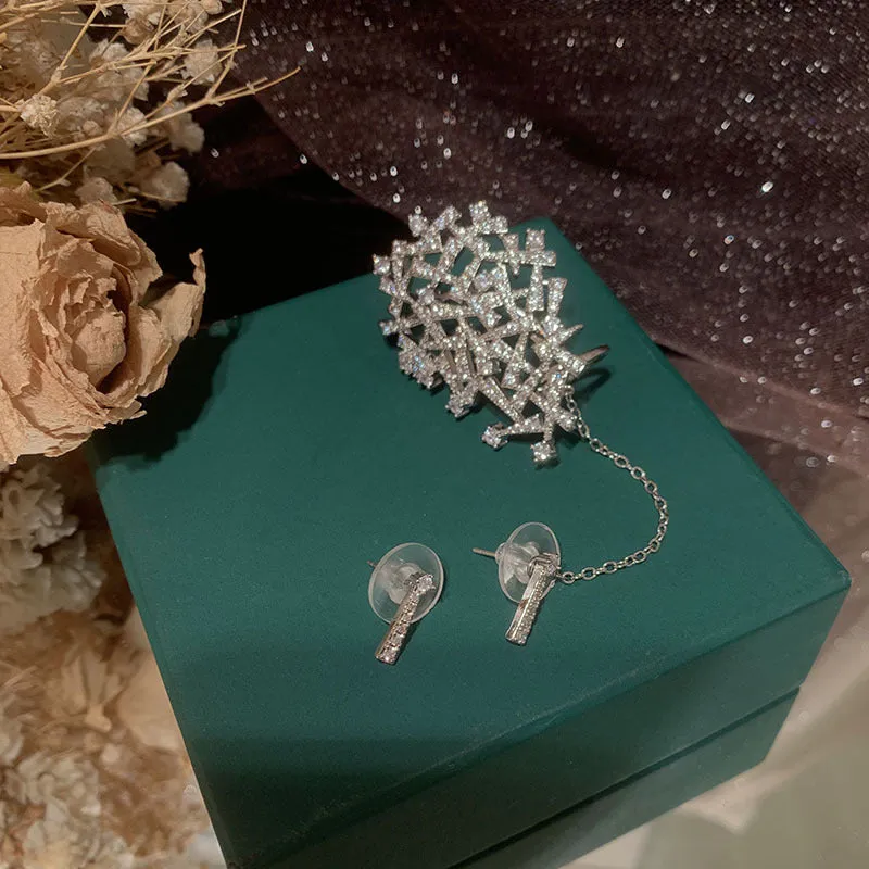 Integrated Silver Needle Hollow Fireworks Earrings