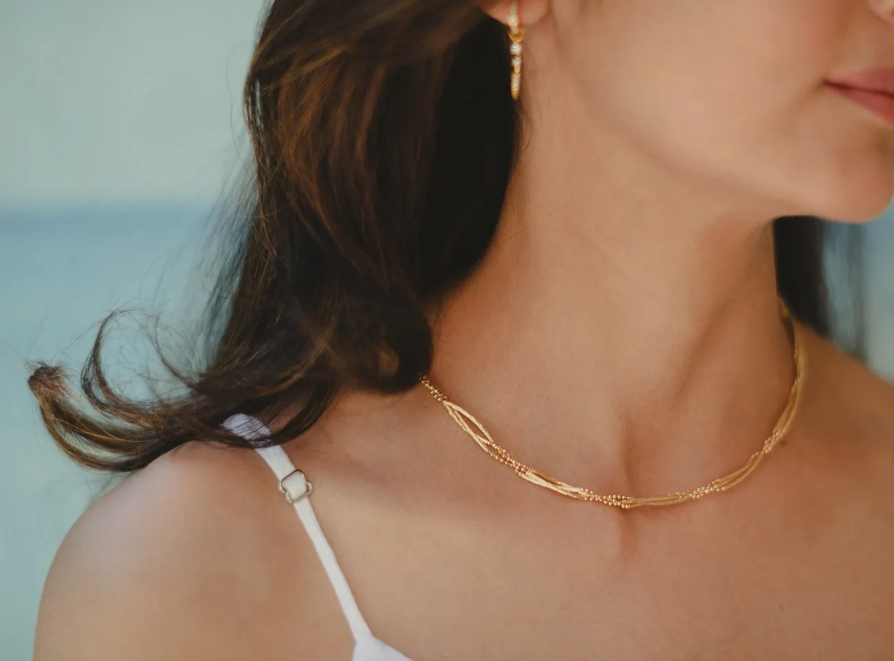 Intertwined Gold Choker Necklace
