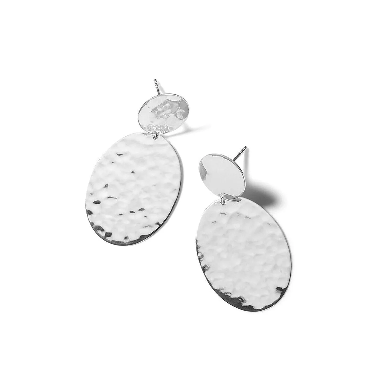 Ippolita Sterling Hammered Oval Drop Earrings
