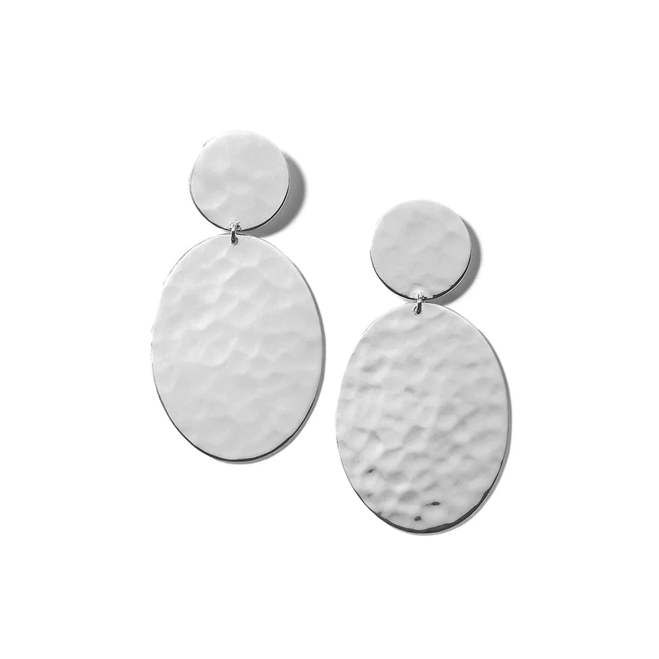 Ippolita Sterling Hammered Oval Drop Earrings
