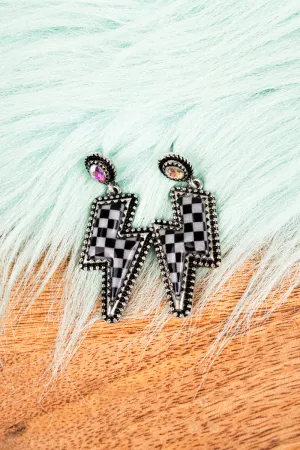 Iridescent Crystal Thunder Struck Earrings