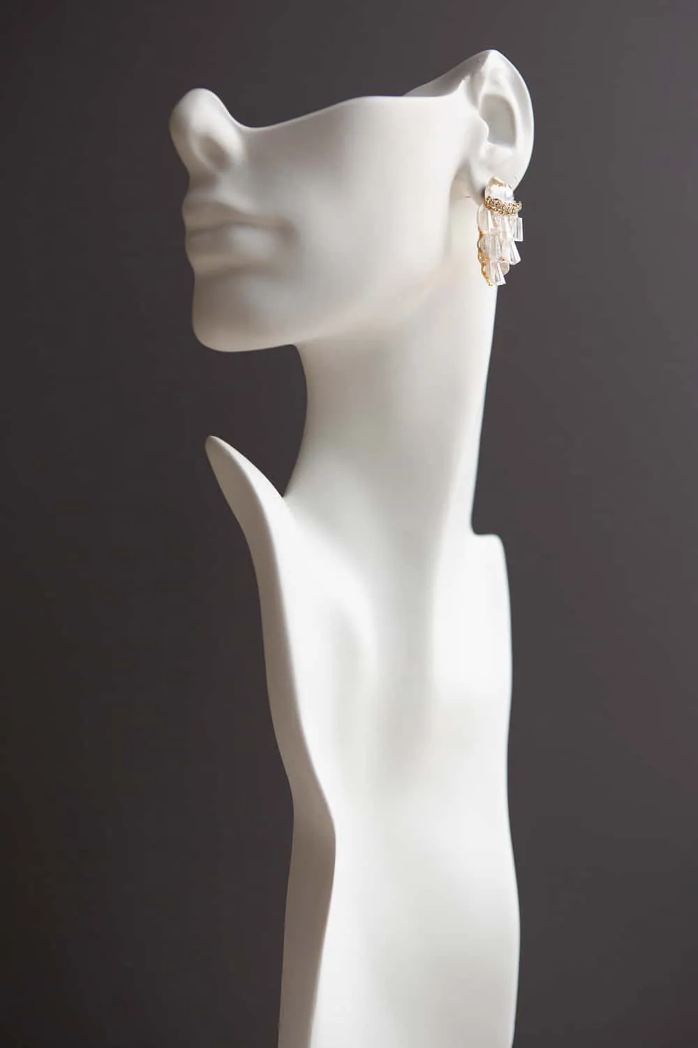 Irregular Shaped Pearl Crystal Cluster Stud Earrings