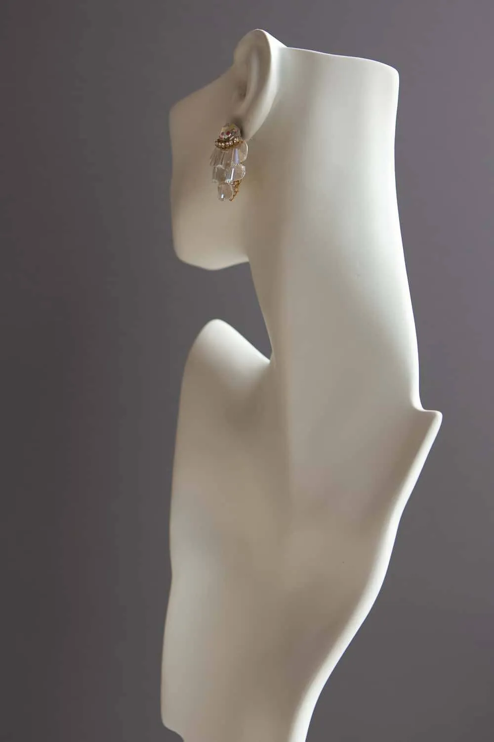 Irregular Shaped Pearl Crystal Cluster Stud Earrings