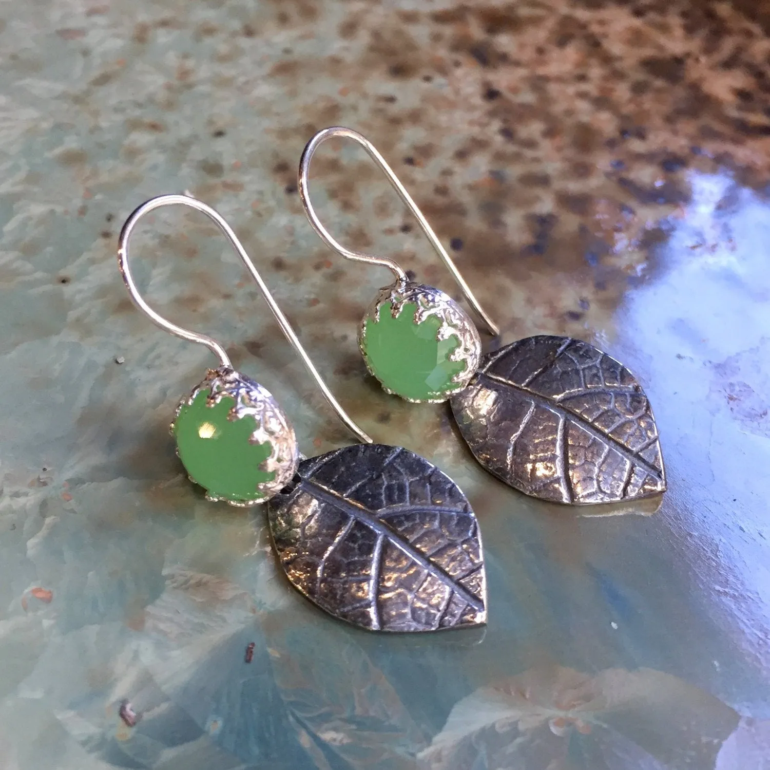 Jade Silver Earrings - End of Summer.