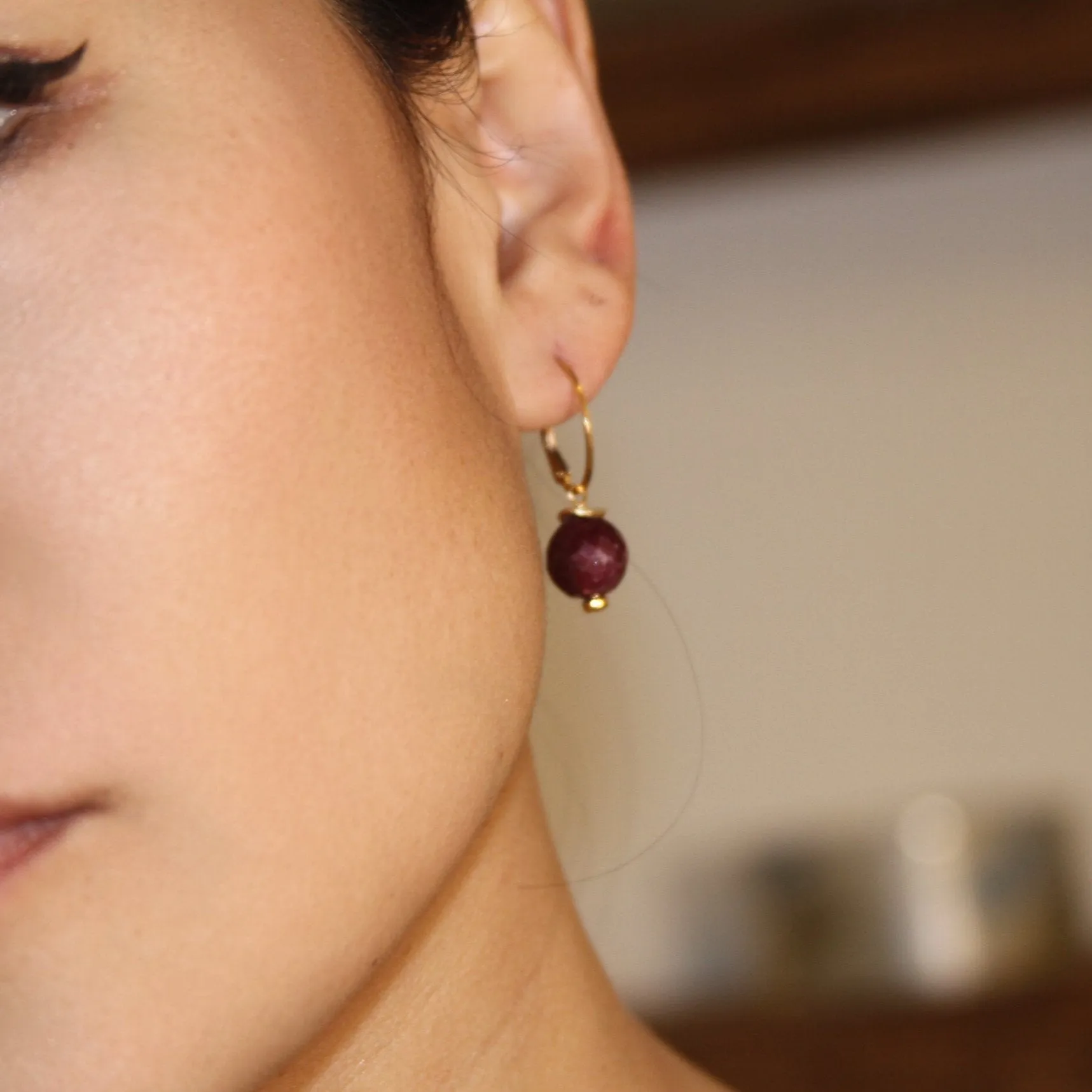 Jump In Raw Ruby Earrings