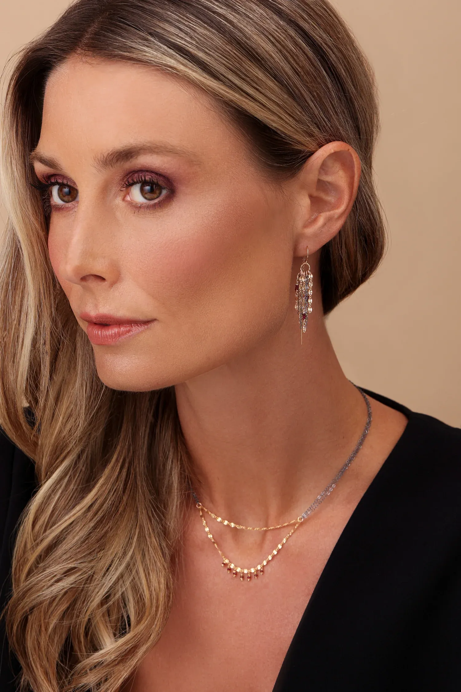 Kate Winternitz - Talika Threader Earrings in Ruby