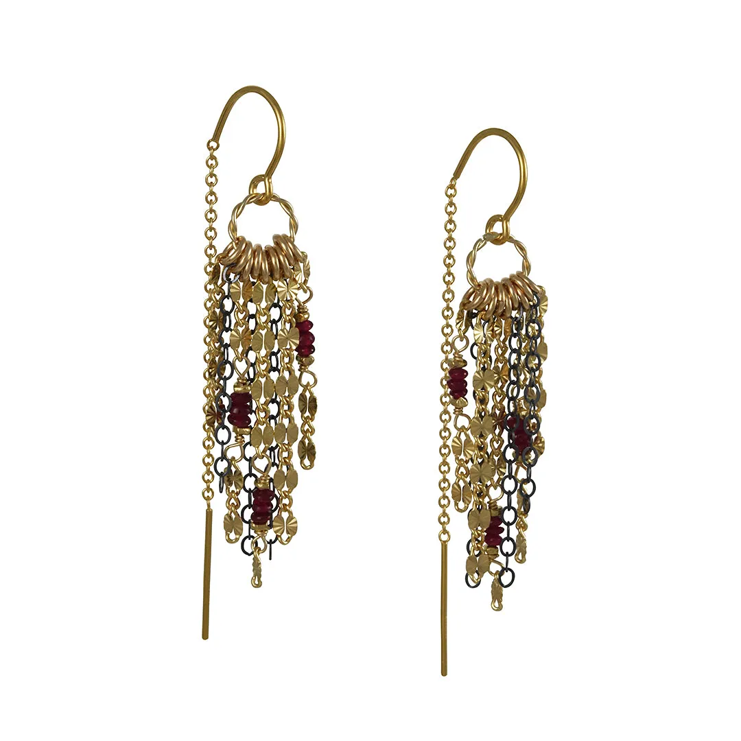 Kate Winternitz - Talika Threader Earrings in Ruby