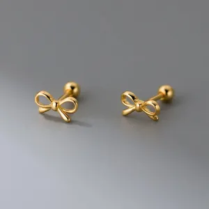 Kawaii Sweet Bow 925 Sterling Silver Stud Earrings 🎀✨ | Adorable Jewelry Gift for Girls & Women 💖