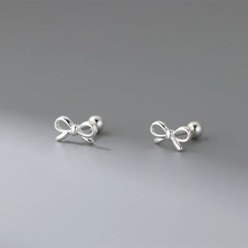 Kawaii Sweet Bow 925 Sterling Silver Stud Earrings 🎀✨ | Adorable Jewelry Gift for Girls & Women 💖