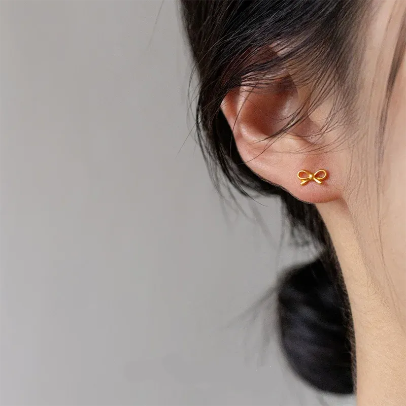 Kawaii Sweet Bow 925 Sterling Silver Stud Earrings 🎀✨ | Adorable Jewelry Gift for Girls & Women 💖