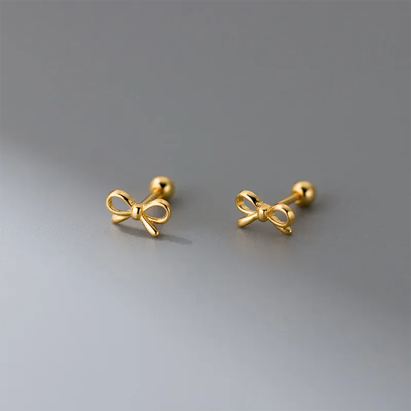 Kawaii Sweet Bow 925 Sterling Silver Stud Earrings 🎀✨ | Adorable Jewelry Gift for Girls & Women 💖