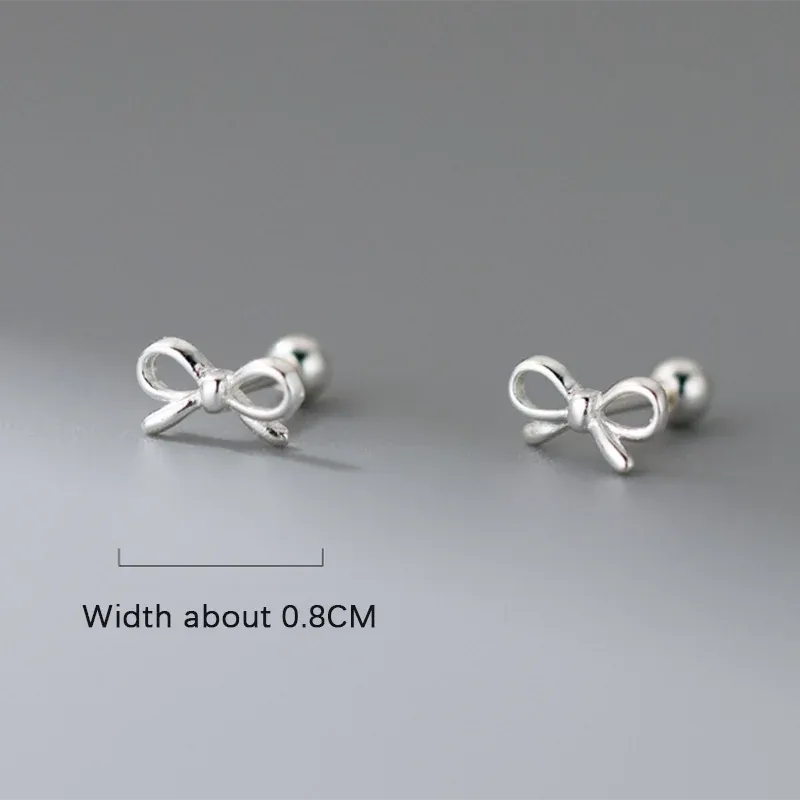 Kawaii Sweet Bow 925 Sterling Silver Stud Earrings 🎀✨ | Adorable Jewelry Gift for Girls & Women 💖