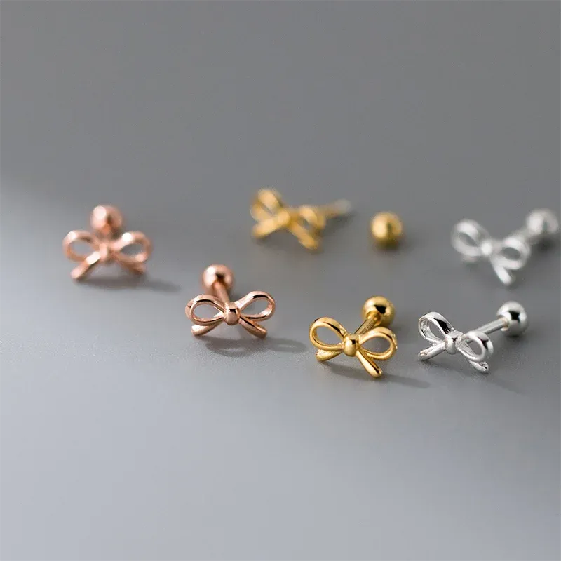 Kawaii Sweet Bow 925 Sterling Silver Stud Earrings 🎀✨ | Adorable Jewelry Gift for Girls & Women 💖