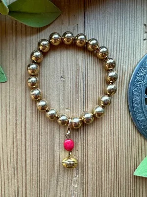 KC Chiefs Inspired Gold Bracelet
