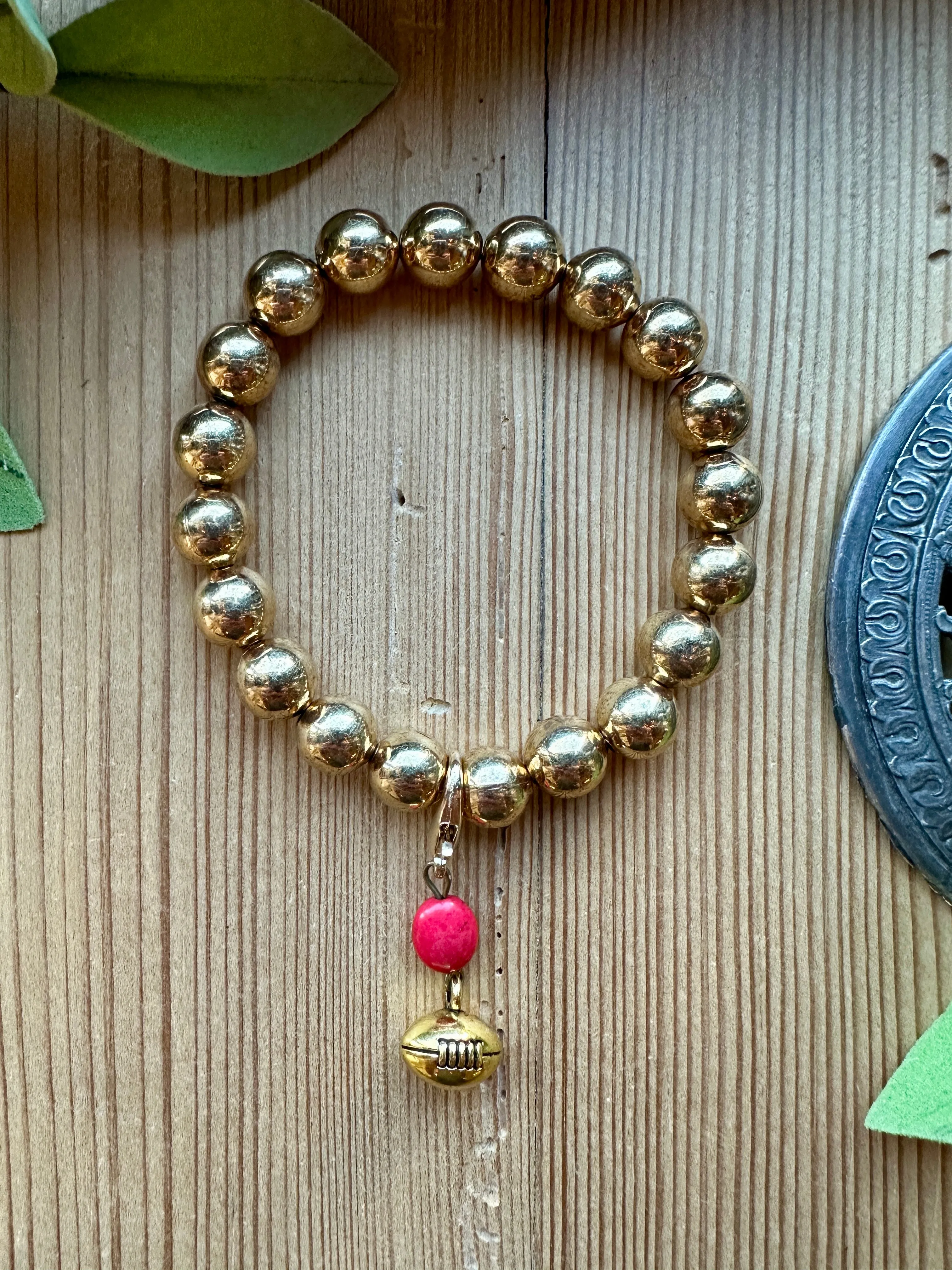 KC Chiefs Inspired Gold Bracelet