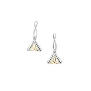 Keith Jack Celtic Trinity Knot Sterling Silver and 10K Yellow Gold Dangle Earrings