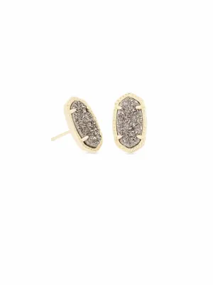 Kendra Scott- Ellie Gold Stud Earrings In Platinum Drusy
