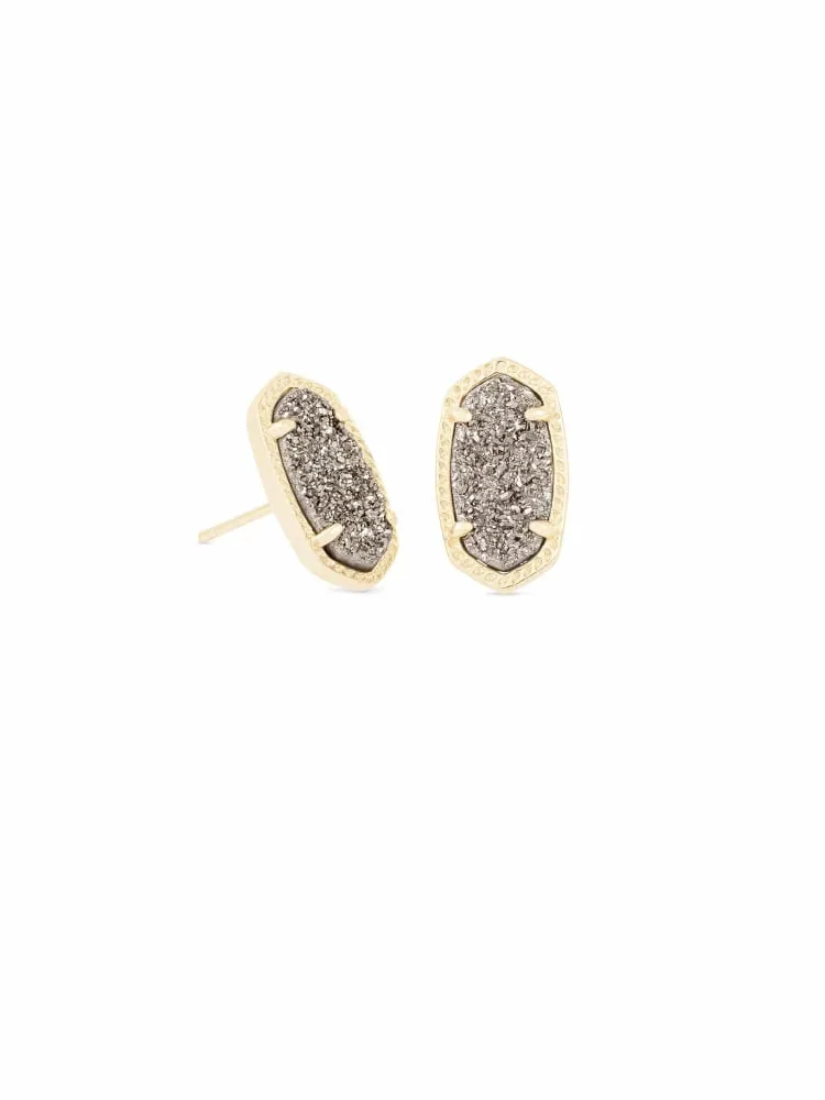 Kendra Scott- Ellie Gold Stud Earrings In Platinum Drusy