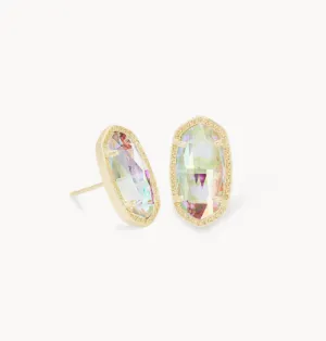 Kendra Scott Ellie Stud Earrings - Gold Dichroic Glass