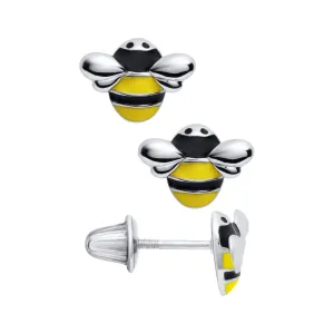 Kiddie Kraft Sterling Silver Bumblebee Baby Stud Earrings