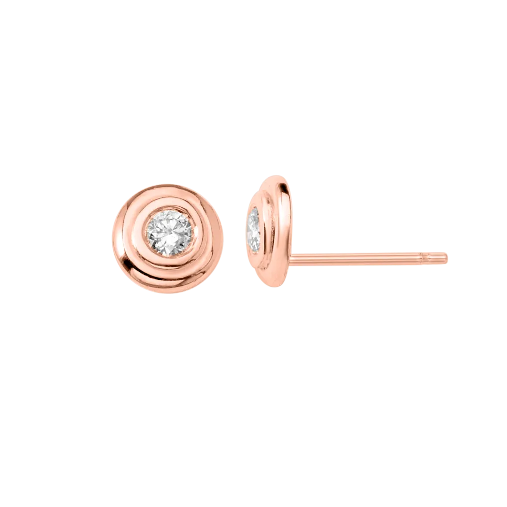 Kids Step Bezel Solitaire Earrings