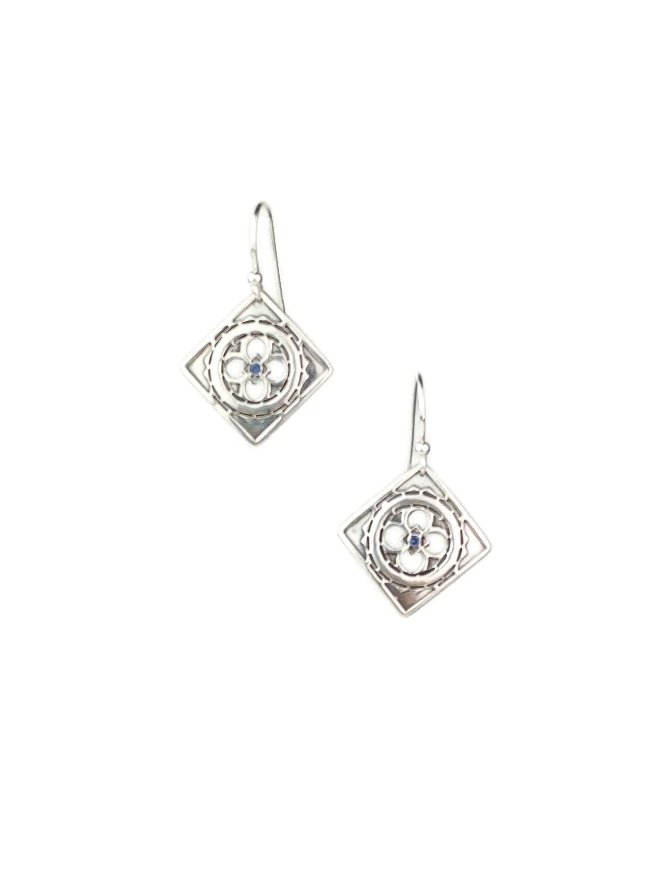 Kismet Silver Earrings w/ Sapphire