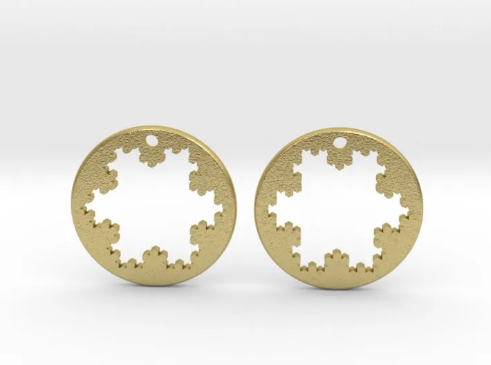 Koch Snowflake Earrings (Metal)