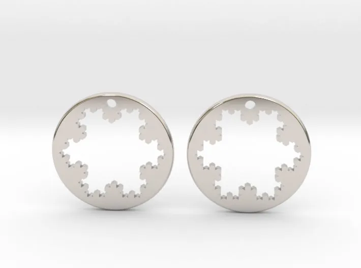 Koch Snowflake Earrings (Metal)