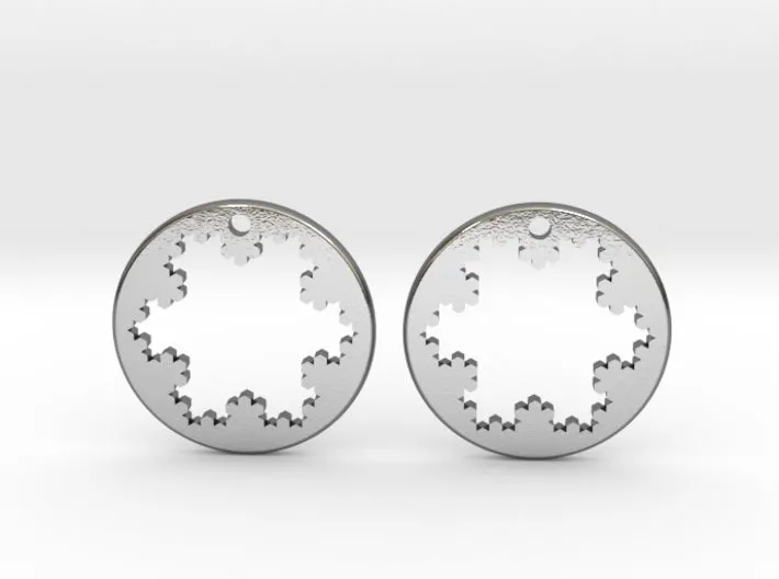 Koch Snowflake Earrings (Metal)