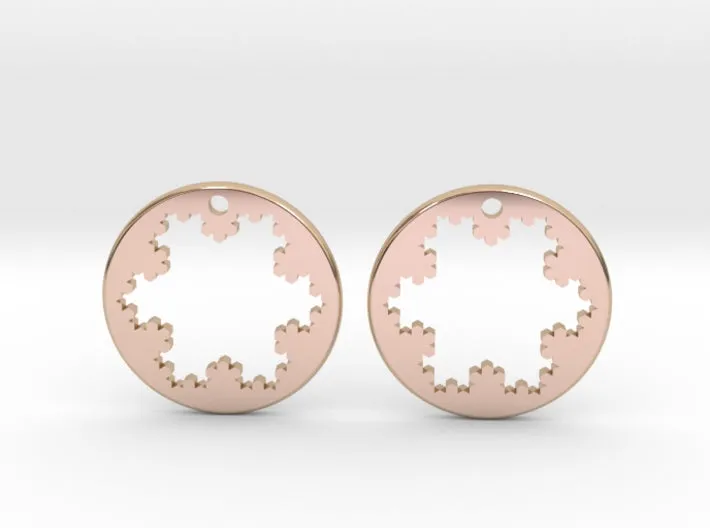 Koch Snowflake Earrings (Metal)
