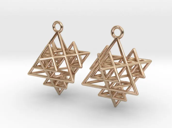 Koch Tetrahedron Earrings (Metal)