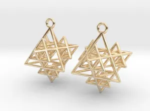 Koch Tetrahedron Earrings (Metal)