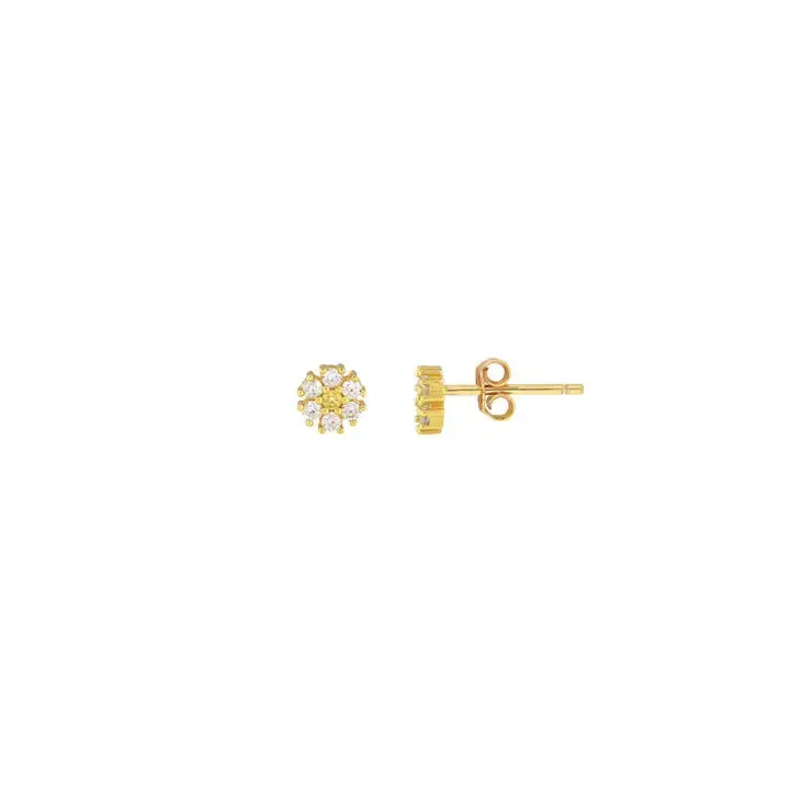 Kris Nations - Earrings - Daisy Crystal Studs (18K Gold Vermeil) #E782-G