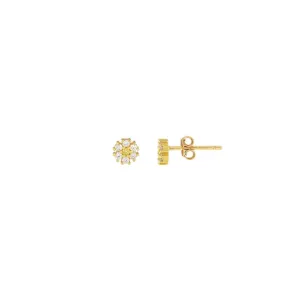 Kris Nations - Earrings - Daisy Crystal Studs (18K Gold Vermeil) #E782-G