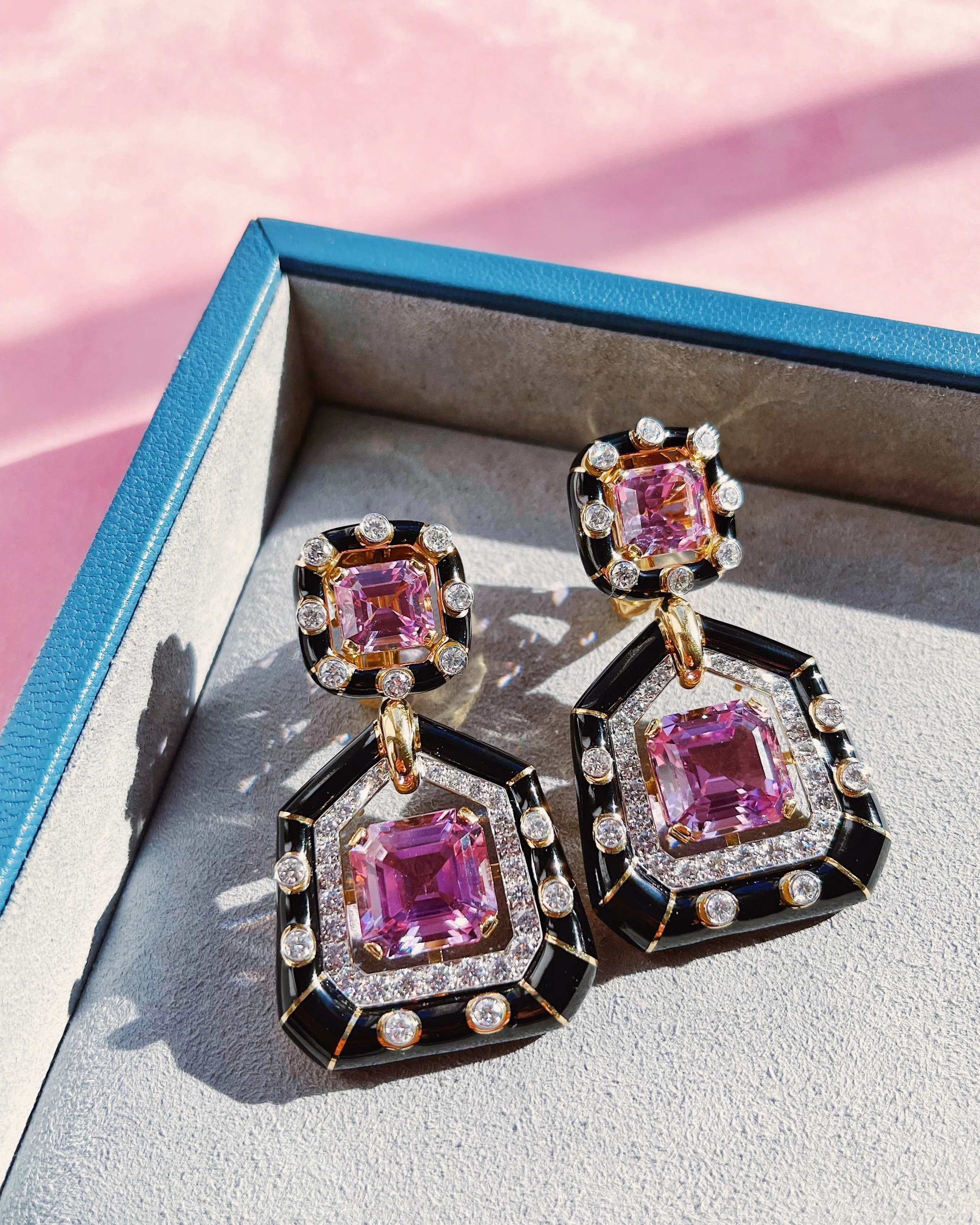 Kunzite Bamboo Earrings