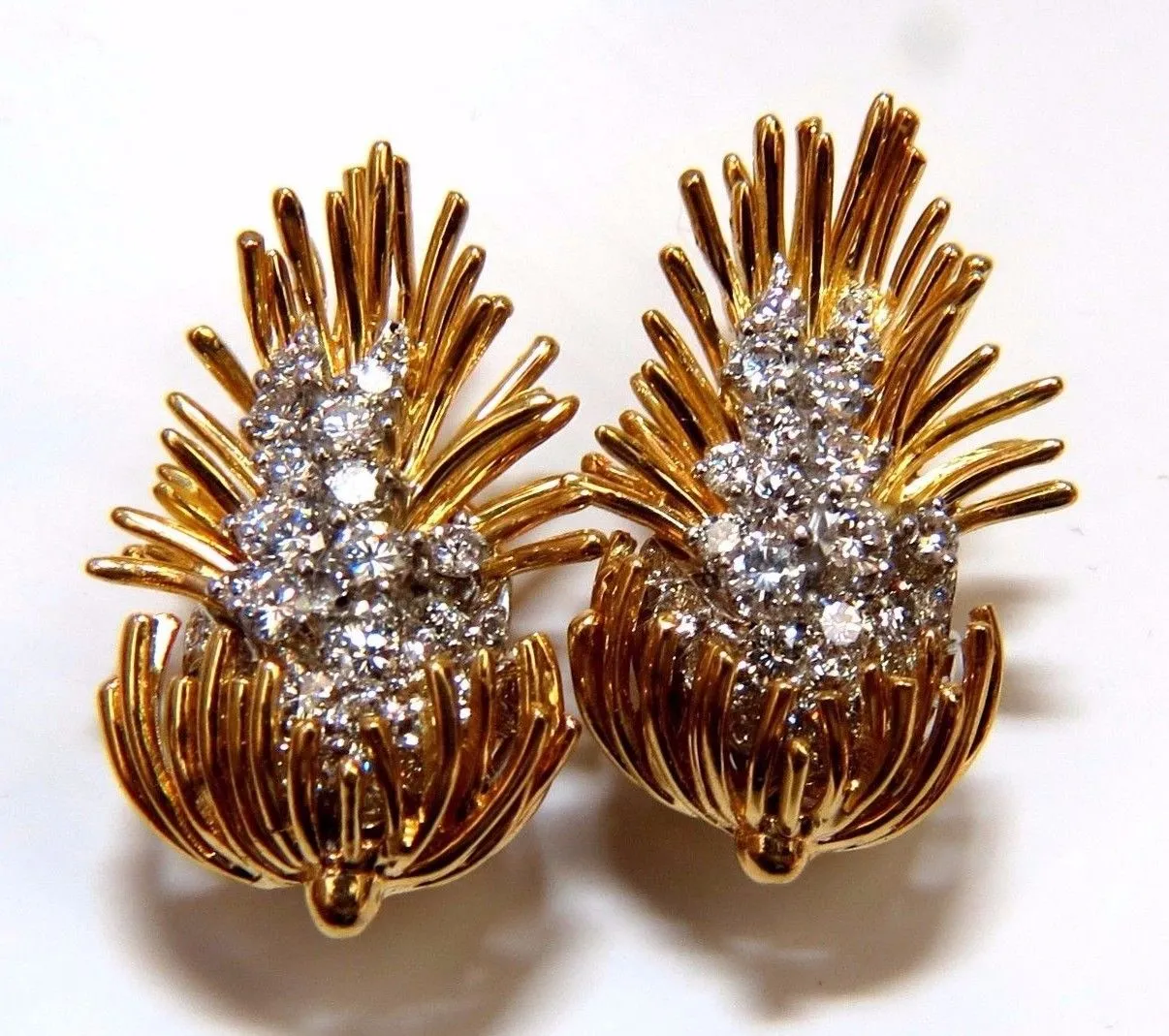 Kurt Wayne Cluster Earrings 18kt Platinum Omega