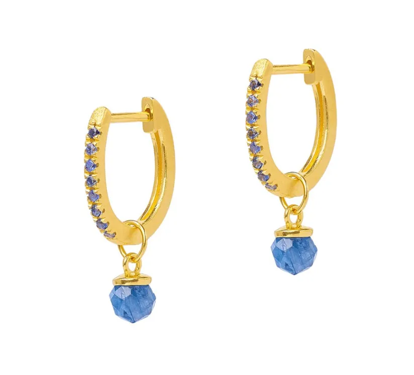 Kyanite Sapphire Creols Earrings