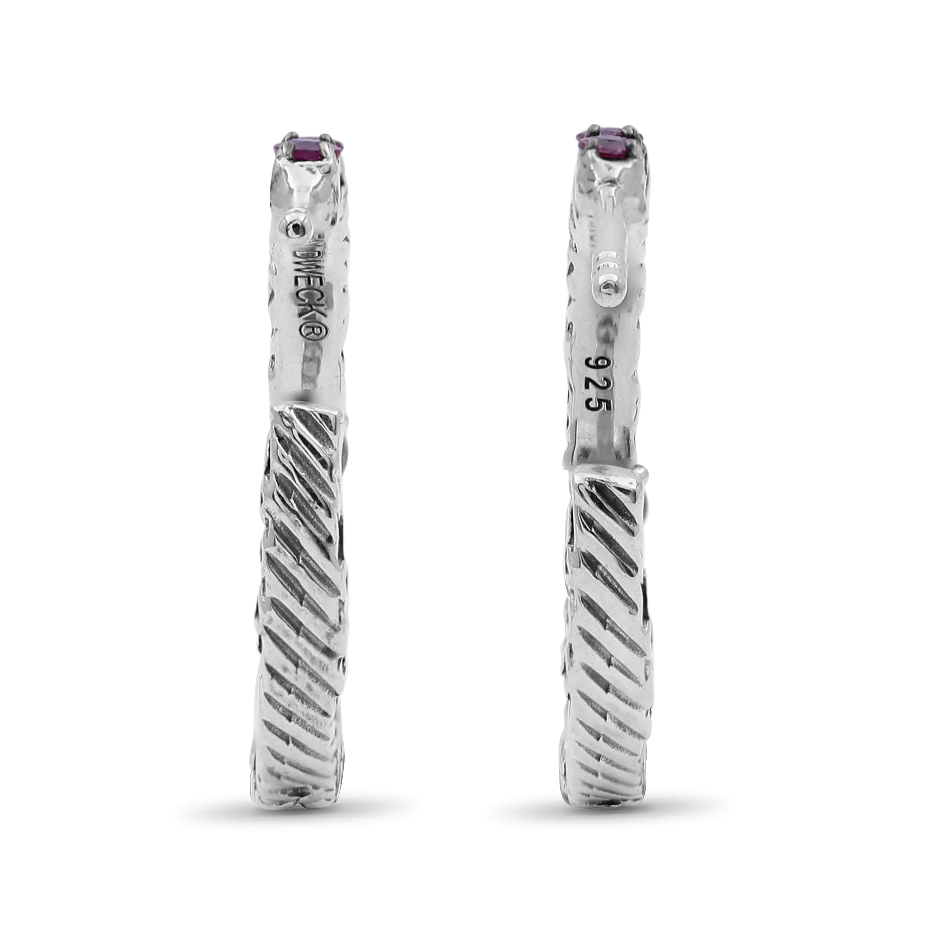 Kyoto 1.90ct Pink Sapphire Earrings in Sterling Silver