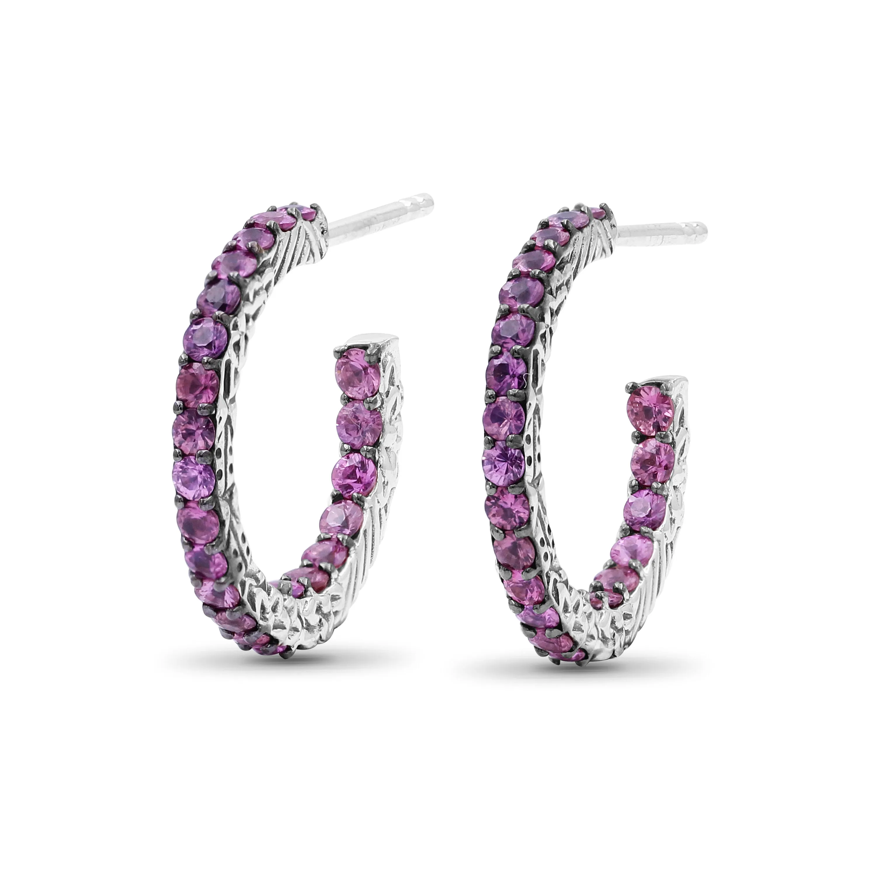 Kyoto 1.90ct Pink Sapphire Earrings in Sterling Silver
