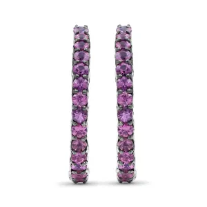 Kyoto 1.90ct Pink Sapphire Earrings in Sterling Silver