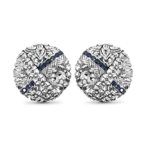 Kyoto Blue Sapphire 0.75ct Earrings in Sterling Silver