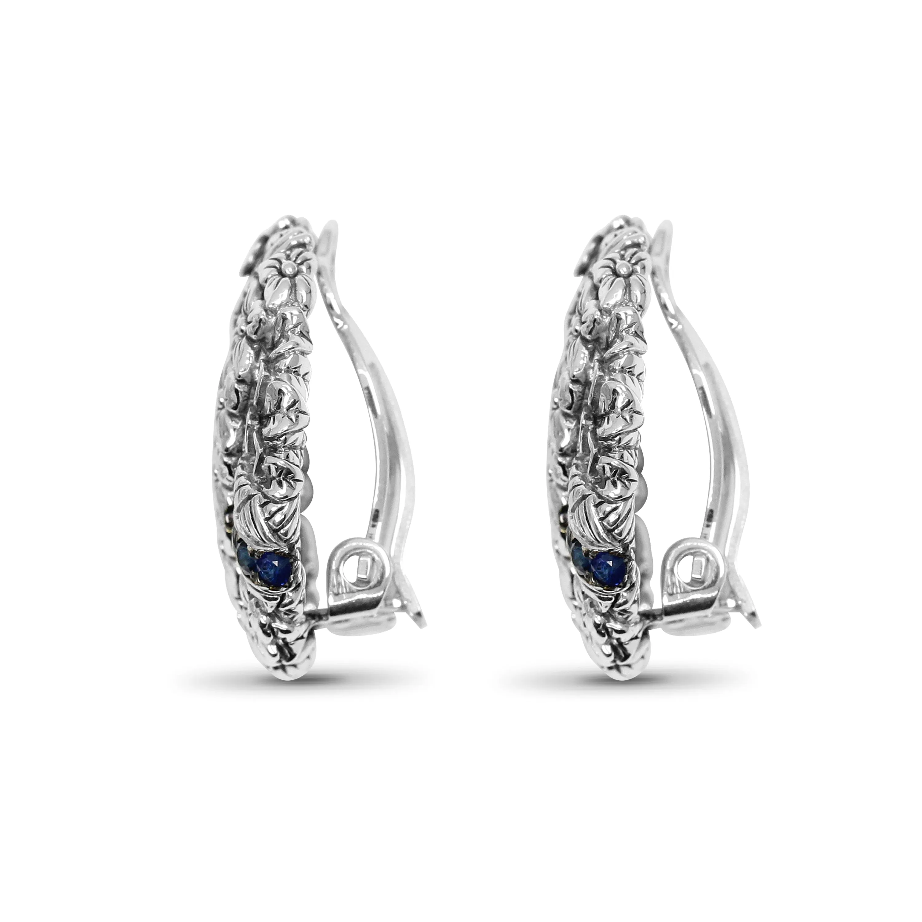Kyoto Blue Sapphire 0.75ct Earrings in Sterling Silver