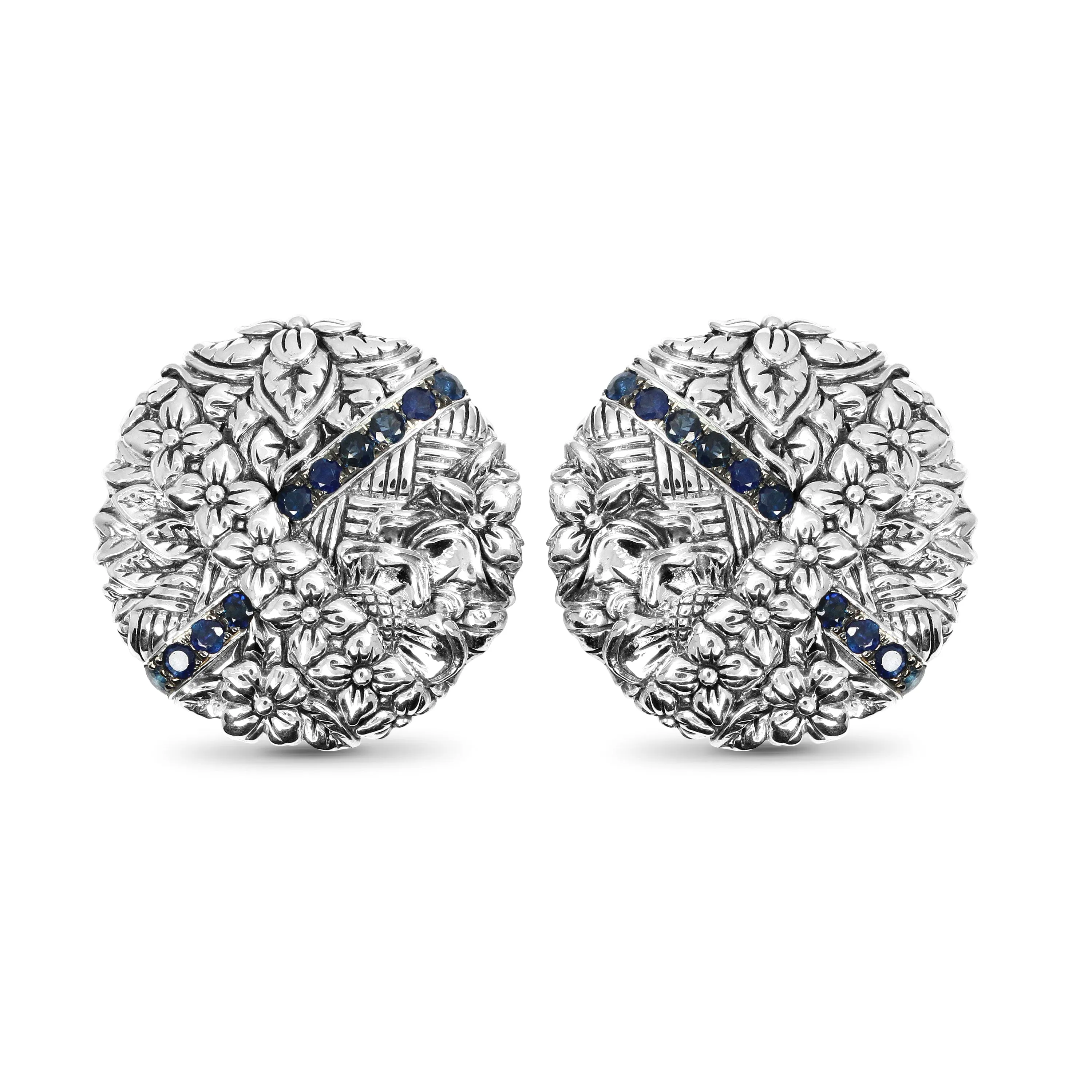 Kyoto Blue Sapphire 0.75ct Earrings in Sterling Silver