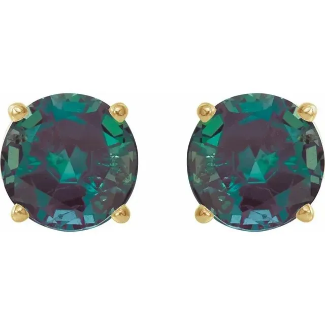 Lab Alexandrite Stud Earrings