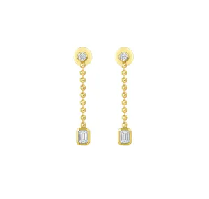 Lab Grown 0.59ctw Beads Ball Drop diamond Earrings E-02977WHT