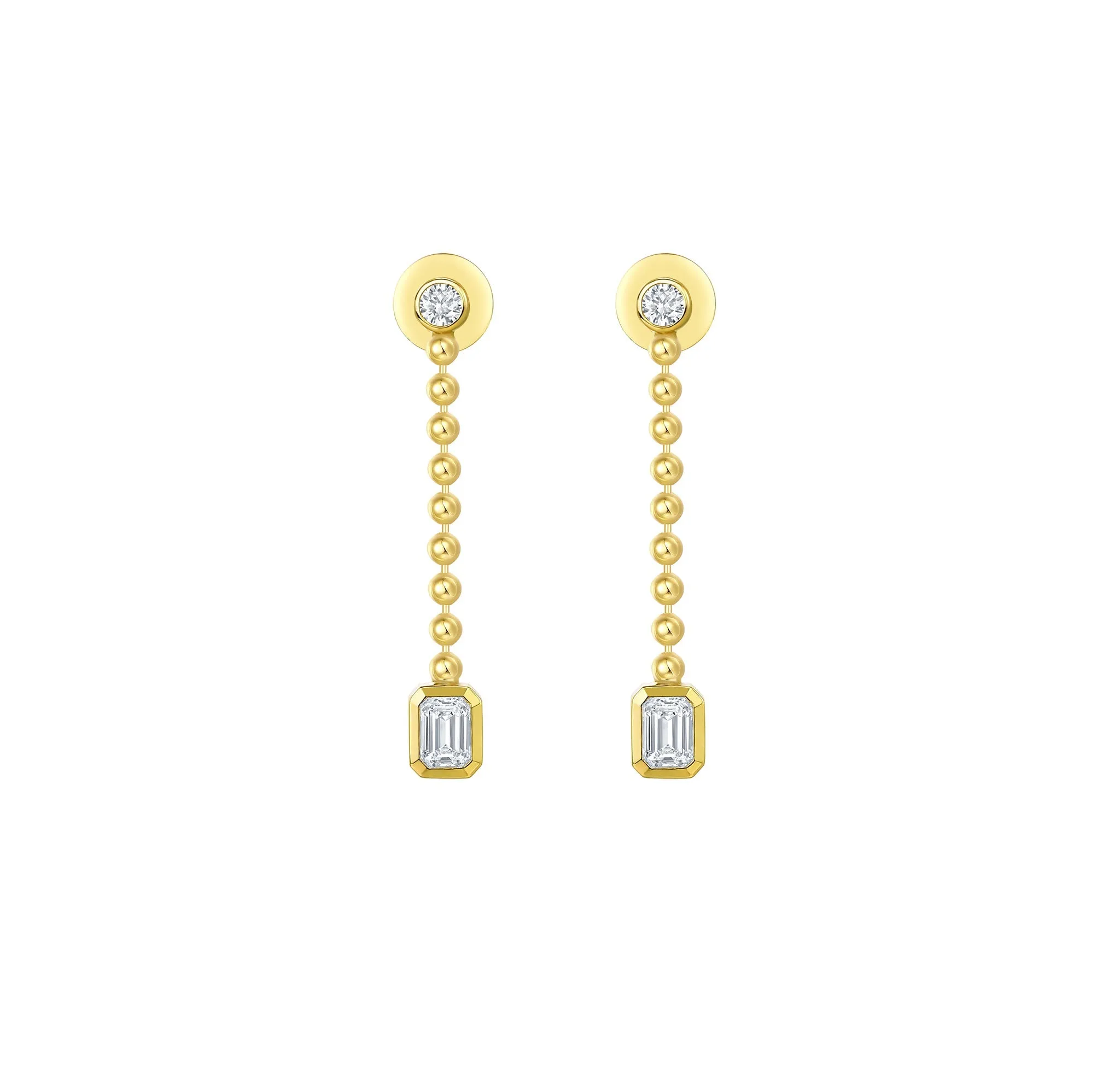 Lab Grown 0.59ctw Beads Ball Drop diamond Earrings E-02977WHT