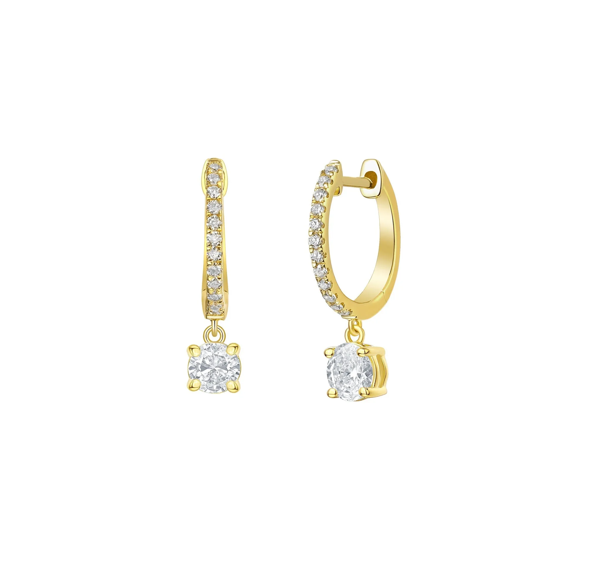 Lab Grown Diamond 0.75ct Dangling hoop Earrings