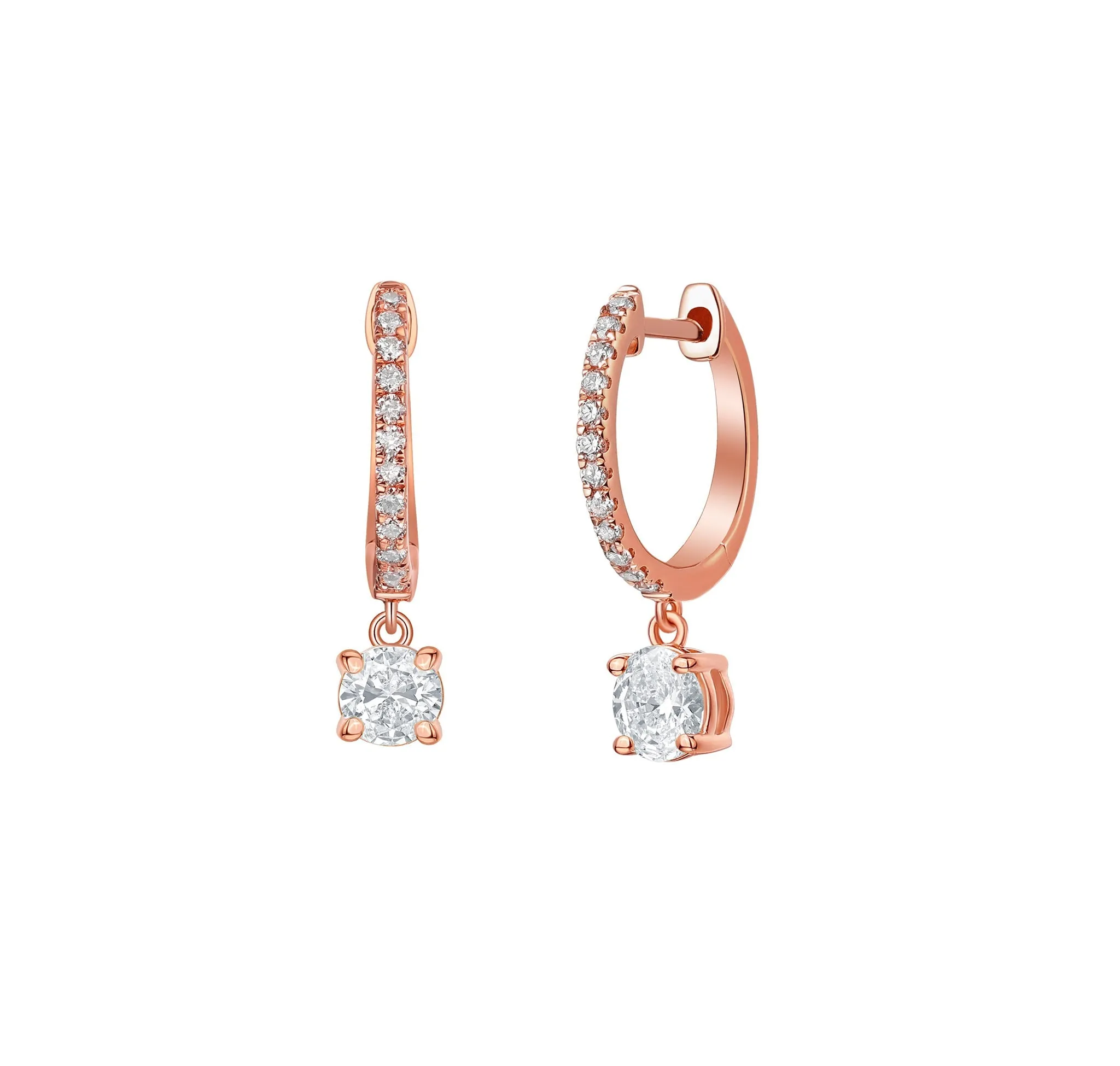 Lab Grown Diamond 0.75ct Dangling hoop Earrings